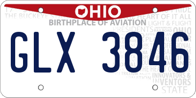 OH license plate GLX3846