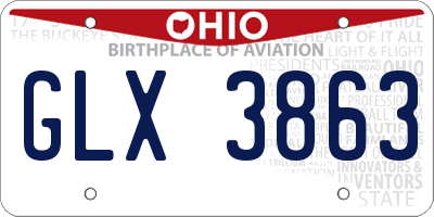 OH license plate GLX3863