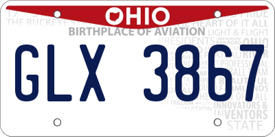 OH license plate GLX3867