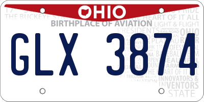 OH license plate GLX3874
