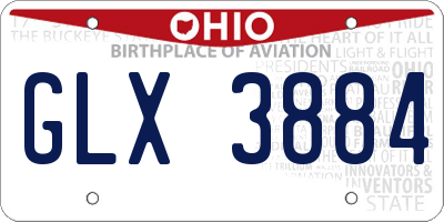 OH license plate GLX3884