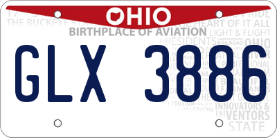OH license plate GLX3886