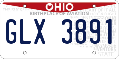 OH license plate GLX3891