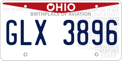 OH license plate GLX3896