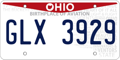OH license plate GLX3929