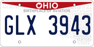 OH license plate GLX3943
