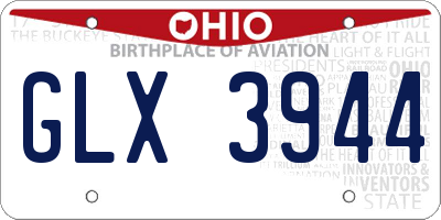 OH license plate GLX3944