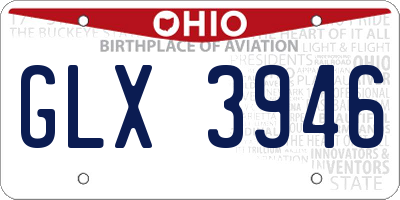 OH license plate GLX3946