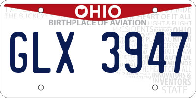 OH license plate GLX3947