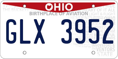 OH license plate GLX3952