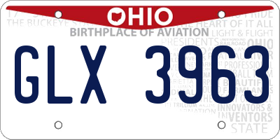 OH license plate GLX3963