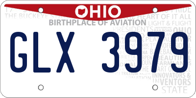 OH license plate GLX3979