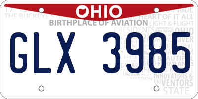 OH license plate GLX3985