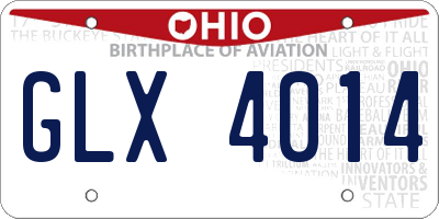 OH license plate GLX4014