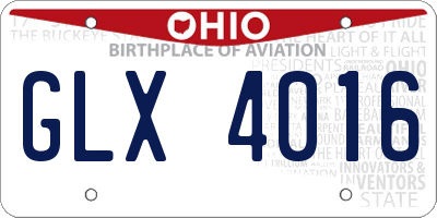 OH license plate GLX4016
