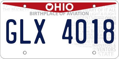 OH license plate GLX4018