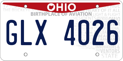 OH license plate GLX4026