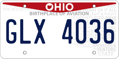 OH license plate GLX4036