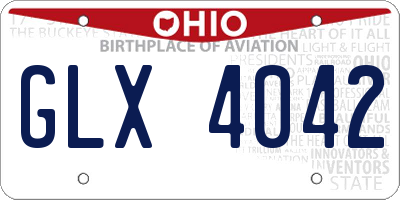 OH license plate GLX4042