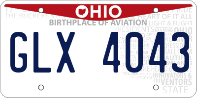 OH license plate GLX4043