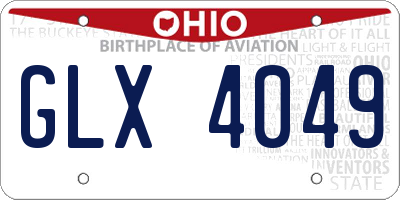 OH license plate GLX4049