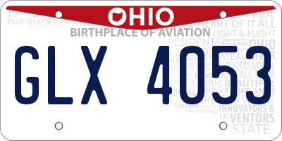 OH license plate GLX4053