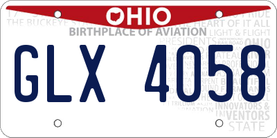 OH license plate GLX4058