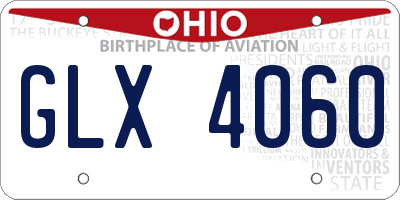 OH license plate GLX4060