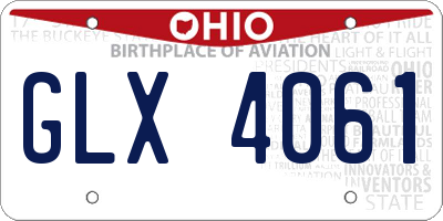 OH license plate GLX4061
