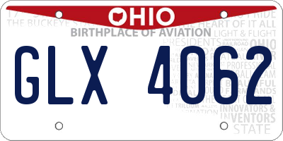 OH license plate GLX4062