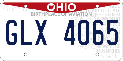OH license plate GLX4065