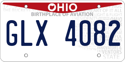 OH license plate GLX4082