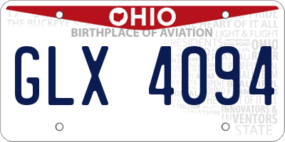 OH license plate GLX4094