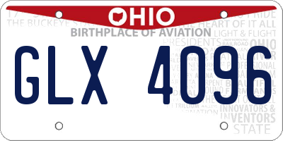 OH license plate GLX4096