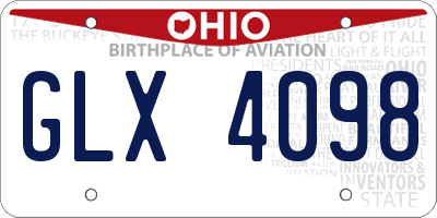 OH license plate GLX4098