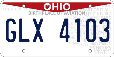 OH license plate GLX4103