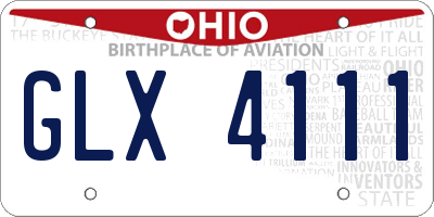 OH license plate GLX4111