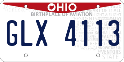 OH license plate GLX4113