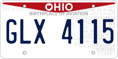 OH license plate GLX4115