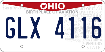 OH license plate GLX4116