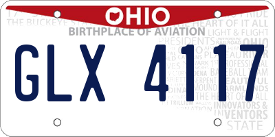 OH license plate GLX4117