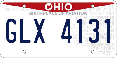 OH license plate GLX4131