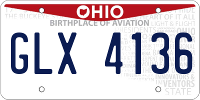 OH license plate GLX4136