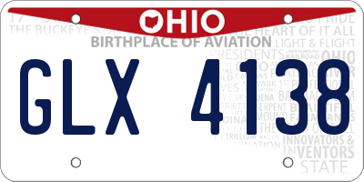 OH license plate GLX4138