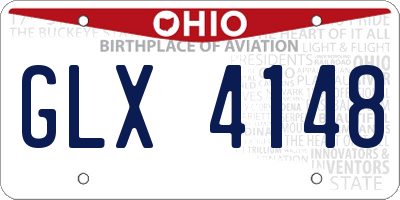 OH license plate GLX4148
