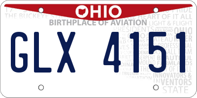 OH license plate GLX4151