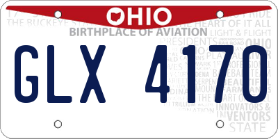 OH license plate GLX4170