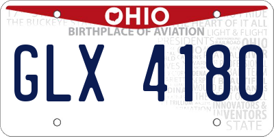 OH license plate GLX4180