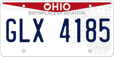 OH license plate GLX4185
