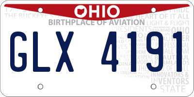 OH license plate GLX4191